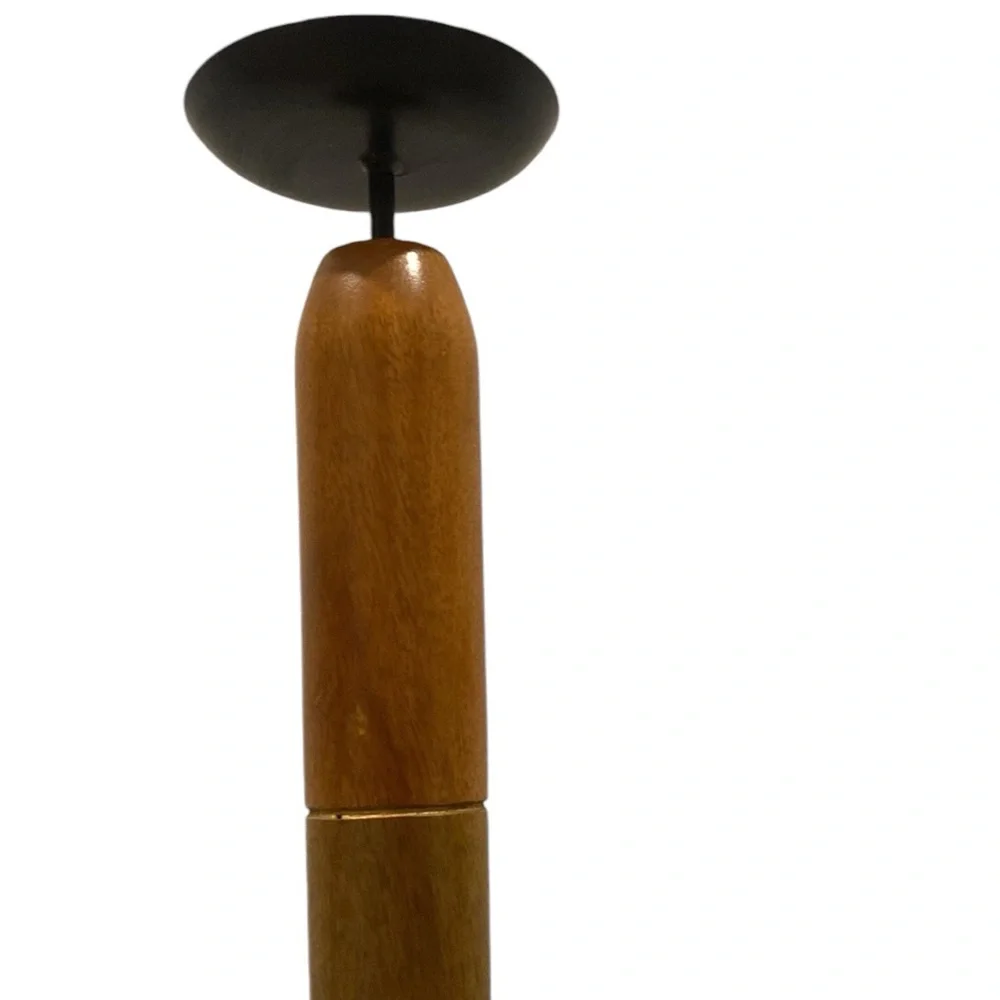 Pier 1 Imports Tall Wooden Candleholder Set (3)